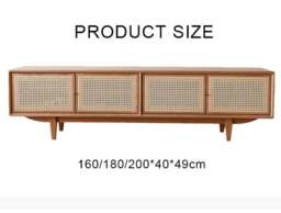 Rackhams Pavia TV Stand, Rattan & Oak - 160cm - thumbnail 5