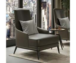 Rackhams Aster Redd Armchair: Curvy Modern Design with Black Oak Wood - thumbnail 5