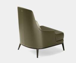 Rackhams Aster Redd Armchair: Curvy Modern Design with Black Oak Wood - thumbnail 4