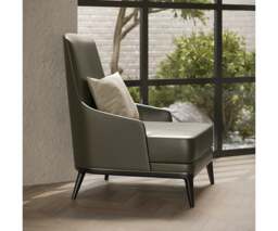 Rackhams Aster Redd Armchair: Curvy Modern Design with Black Oak Wood - thumbnail 6