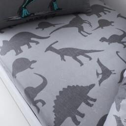 Rackhams Kids Sheet Set - Dino Friend - Double (135cm x 190cm) + 25cm Deep - thumbnail 1