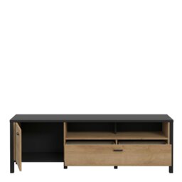 Rackhams High Rock TV Unit in Matt Black/Riviera Oak - 1 - thumbnail 4