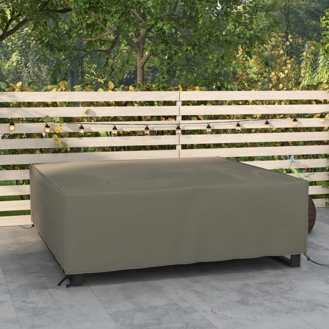 Rackhams Large Garden Set Square Cover Outdoor Furniture Waterproof Resist Fade - Grey - Oxford, PVC coating - 230cm x 230cm x 70cm - image 1