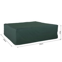 Rackhams Large Garden Set Square Cover Outdoor Furniture Waterproof Resist Fade - Grey - Oxford, PVC coating - 230cm x 230cm x 70cm - thumbnail 6