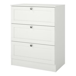 Rackhams Brande Chest with 3 Frame Drawers in White - White - Matt - Melamine - thumbnail 3