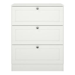 Rackhams Brande Chest with 3 Frame Drawers in White - White - Matt - Melamine - thumbnail 2