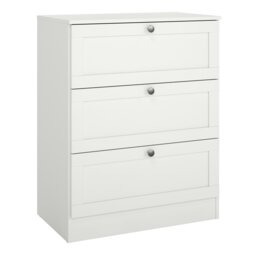 Rackhams Brande Chest with 3 Frame Drawers in White - White - Matt - Melamine