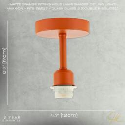 Rackhams Traditional Matte Orange Ceiling Light Fitting to Hold Lamp Shades - thumbnail 6