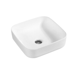 Rackhams 7839 Ceramic Vert Square Countertop Basin - White - Ceramic - One Size - thumbnail 2