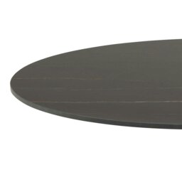 Rackhams Malta Ceramic Round Dining Table in Black 90x75cm Included 4 Celia Dining Chair in Light Grey - Black - No - Black - thumbnail 4