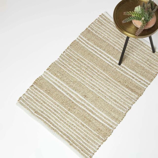 Rackhams Arlyn Natural Striped Handwoven Jute Rug - 60 x 90 cm - image 1