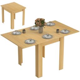 Rackhams Folding Dining Table for 4-6, Drop Leaf Table, Natural - thumbnail 2