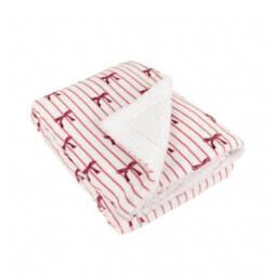 Rackhams Noortje Sherpa Fleece Bow Throw - Silk Pink - 130cm x 180cm - Silk Pink - 100% Polyester