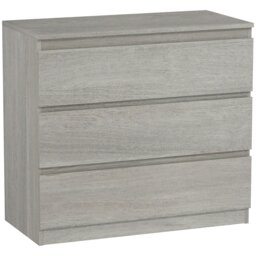 "Rackhams ""Three drawers offer lots of storage clothing"",""Table top for displaying you favourite things"",""Handle-free design creates a seamless look"" - Grey Wood Effect - 3 - Modern" - thumbnail 2