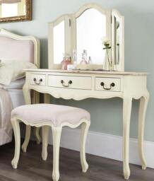 Rackhams Juliette Upholstered Stool French Dressing Table Seat Assembled - Gold - thumbnail 5