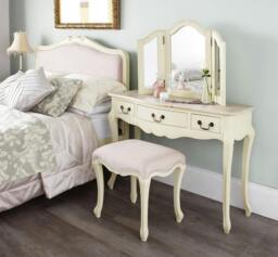 Rackhams Juliette Upholstered Stool French Dressing Table Seat Assembled - Gold - thumbnail 6