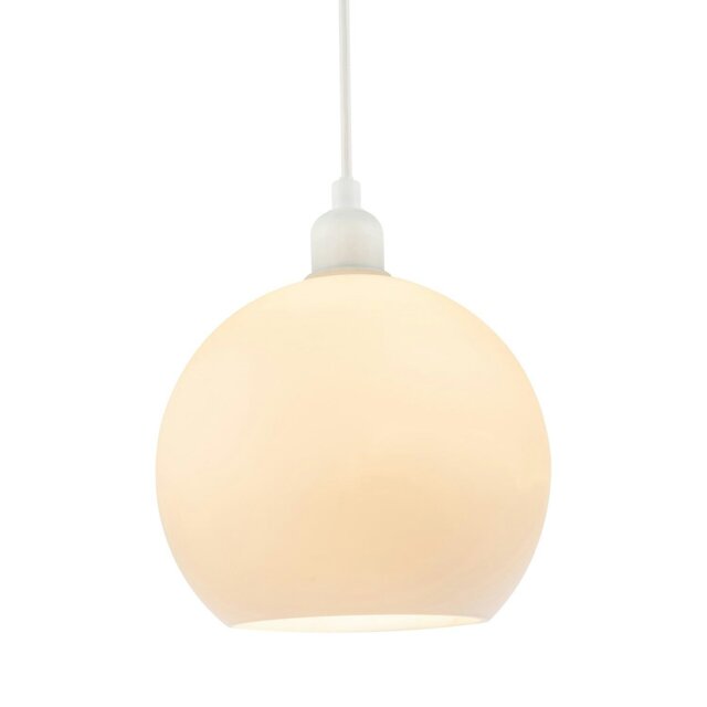 Rackhams Simple and Classic Opal White 20cm Glass Ball Pendant Lighting Shade - image 1
