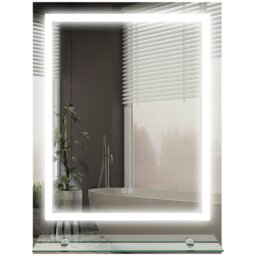 Rackhams Dimmable Bathroom Mirror with LED Lights, Defogging Film, Clear - 80 x 60cm - thumbnail 2
