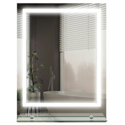 Rackhams Dimmable Bathroom Mirror with LED Lights, Defogging Film, Clear - 80 x 60cm - thumbnail 6