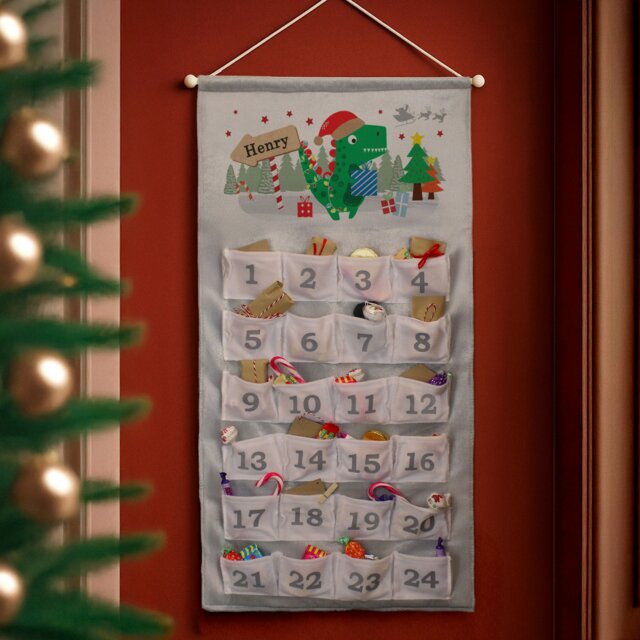 Rackhams Personalised Dinosaur Advent Calendar - Grey - image 1