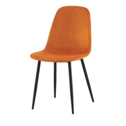 Rackhams Luxe Dining Chair 2pc Apricot Orange Black Powder Legs