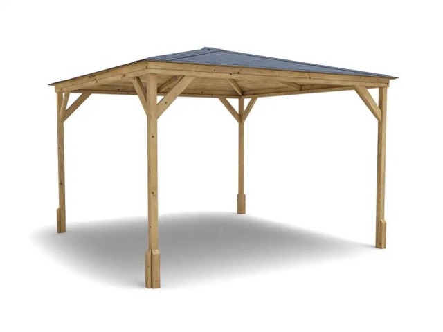 Rackhams Wooden Gazebo 3m x 3m Heavy Duty Garden Shelter Pressure Treated , Roof Shingles Included, Utopia 300 - image 1