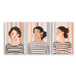 Rackhams Framed Pictures For The Living Room - Set of 3 Boho Women Wall art Prints - 20 x 30 in / 50 x 76 cm - Polyester Canvas 260 gsm - Canvas wrapped - thumbnail 1