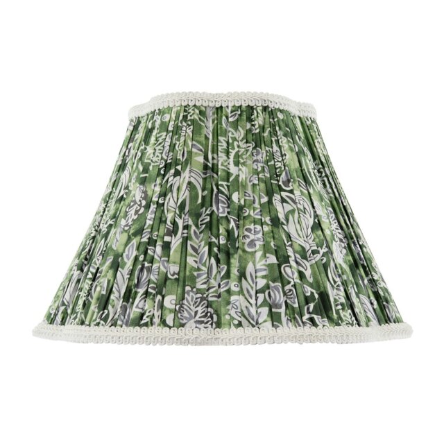 Rackhams Emerald Green and White Floral Victorian Lamp Shade with Embroidery - image 1