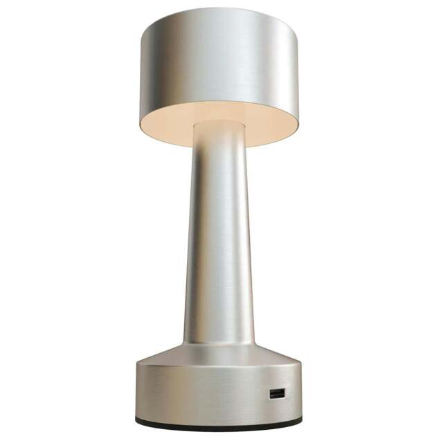 Rackhams Cordless Table Lamp, Touch LED Desk Lamp with Rechargeable Battery, 3 Colour, for Bedroom Living Room, Silver - image 1