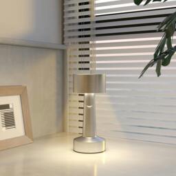 Rackhams Cordless Table Lamp, Touch LED Desk Lamp with Rechargeable Battery, 3 Colour, for Bedroom Living Room, Silver - thumbnail 2