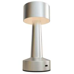 Rackhams Cordless Table Lamp, Touch LED Desk Lamp with Rechargeable Battery, 3 Colour, for Bedroom Living Room, Silver - thumbnail 1