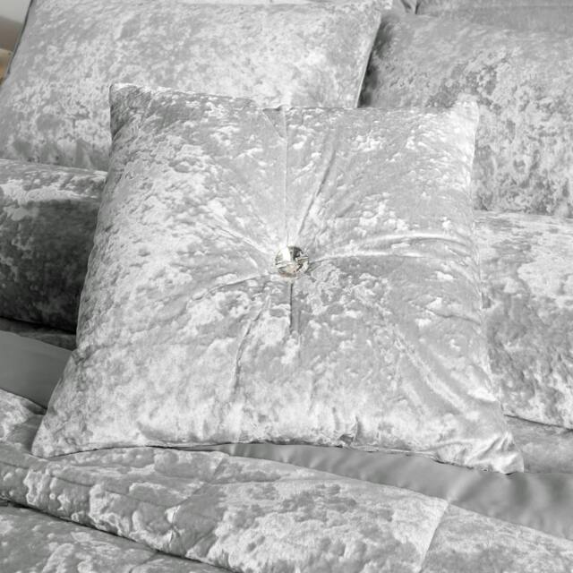 Rackhams Crushed Velvet Filled Cushion - Silver