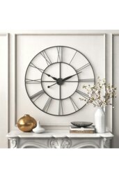 Rackhams D80Cm Garney Silent Wall Clock - Grey - thumbnail 4