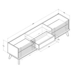 Rackhams LV41 TV Cabinet, Columbian Walnut, 1.8m - 1.8m (180CM) - 1.8m (180CM) - thumbnail 3