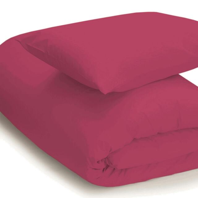 Rackhams Easycare Percale Duvet Cover - Fuchsia - Double - Fuchsia - 50% Cotton/50% Polyester - image 1