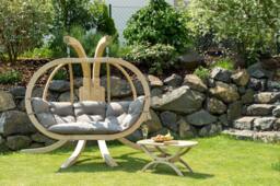 Rackhams Globo Royal Double Hanging Egg Chair & Stand Set - Taupe - thumbnail 3