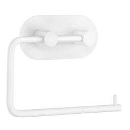 Rackhams White Stainless Steel Toilet Roll Holder Self Adhesive Bathroom Wall Mounted