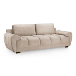 Rackhams Zura Plush Velvet Large 3 Seater Sofa - Cream, Grey or Mocha - Mocha