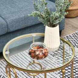 Rackhams Nesting Round Coffee Table Set of 2 - Gold Tone - thumbnail 6