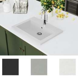 Rackhams Granite Basin 600x450x120 mm White - thumbnail 3
