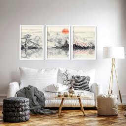 Rackhams Framed Posters For Living Room - Set of 3 wall art prints - A2 16.54 x 23.39 in / 42 x 59.4 cm - Matte museum Quality Art Paper 290 gsm - Oak Frame - thumbnail 5