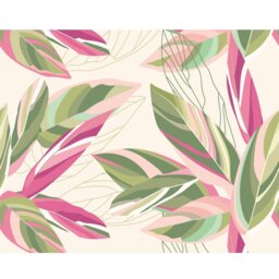 Rackhams Botanical Calathea Leaves Wall Mural - Pink - Medium - W300cm x H240cm - thumbnail 2