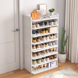 Rackhams 8-Tier Shoe Rack Shoe Cabinet for Entryway - White - One Size - thumbnail 2