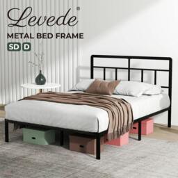Rackhams Double Small Double Bed Frame Metal Platform with Headboard Heavy Duty - 4FT Small Double - thumbnail 2