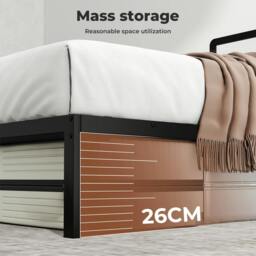 Rackhams Double Small Double Bed Frame Metal Platform with Headboard Heavy Duty - 4FT Small Double - thumbnail 5
