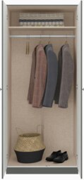 Rackhams Denver 2 Door Double Wardrobe 4 Piece Bedroom Set - Grey Gloss - thumbnail 3
