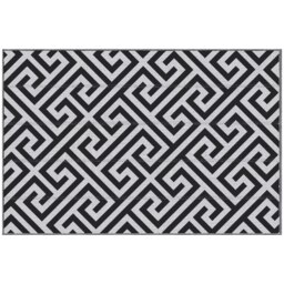 Rackhams 121x182cm Reversible Outdoor Rug Portable Plastic Straw RV Camping Mat - Black - 152cm x 243cm x 0.3cm - thumbnail 3