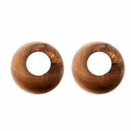 Rackhams Olive Wood - Set Of 2 Tea Light Candle Balls - 2 - Brown - Olive Wood - thumbnail 3