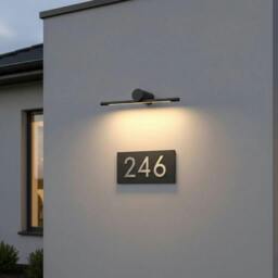 Rackhams 6 Watt Black Outdoor LED Sign Wall Light - thumbnail 1