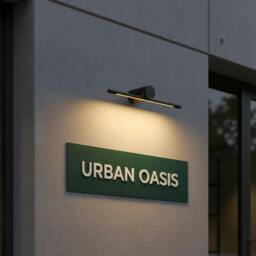 Rackhams 6 Watt Black Outdoor LED Sign Wall Light - thumbnail 3